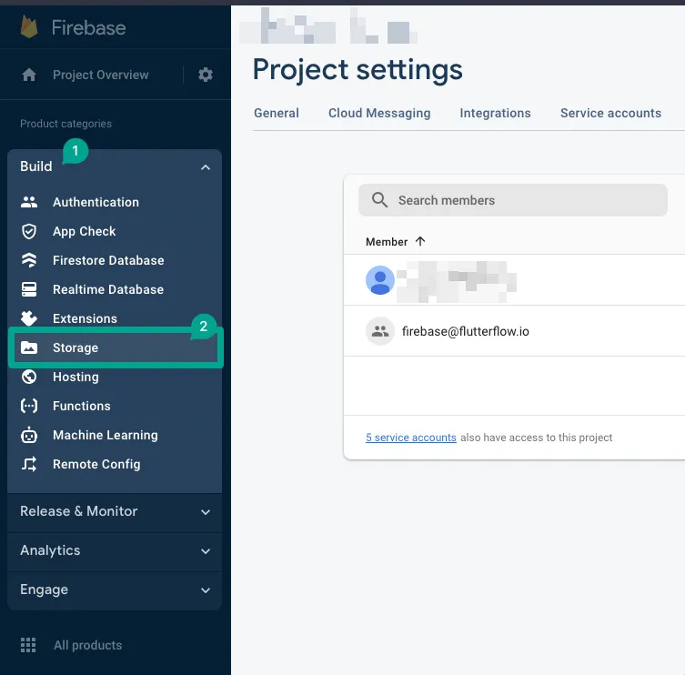 Раздел Storage в консоли Firebase