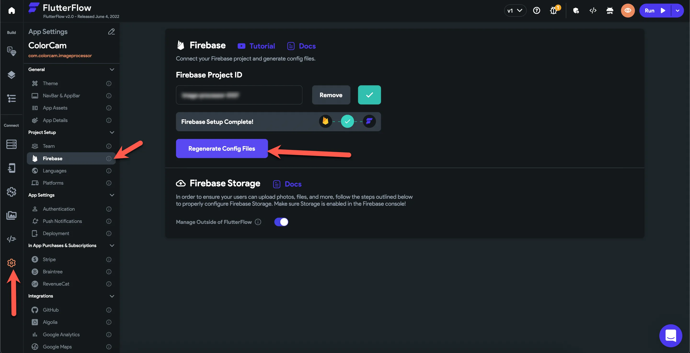 Кнопка Regenerate Config Files