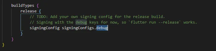 Секция buildTypes в build.gradle