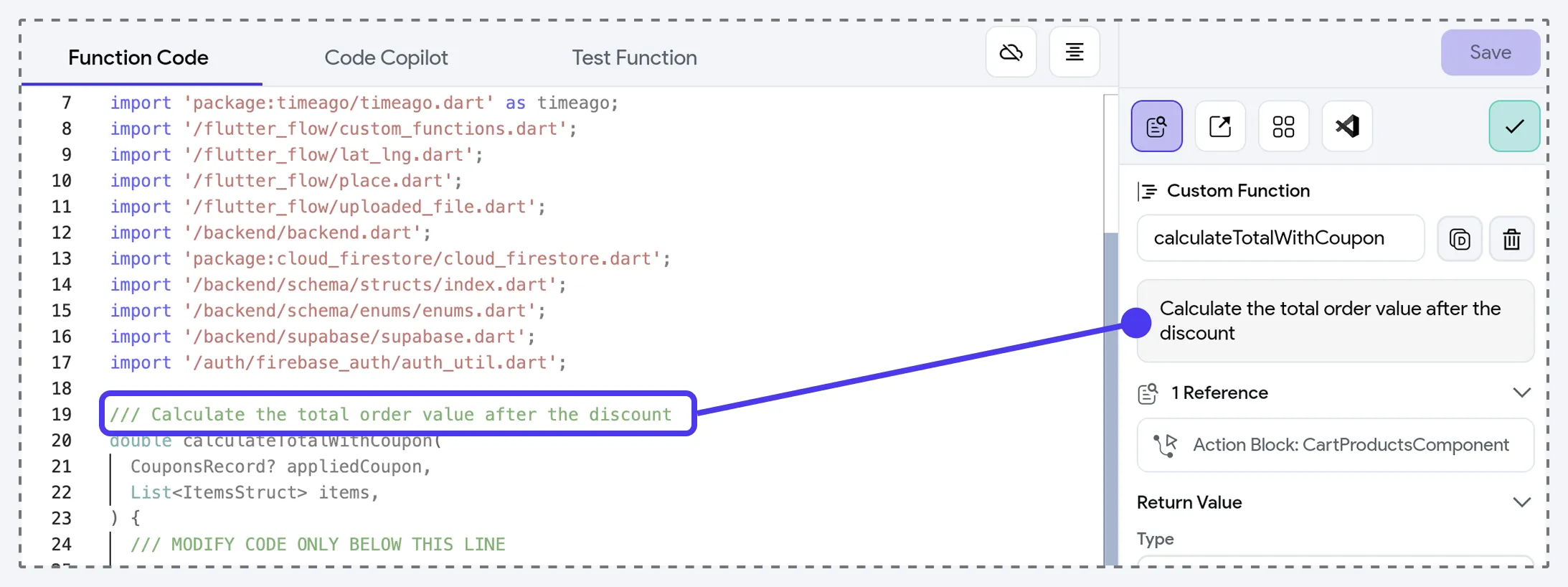 description-in-custom-code